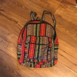 Mexican / Native American backpack red multicolor